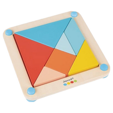 Janod 小小STEAM系列 七巧板，益智玩具，2-5歲兒童玩具, 1個, Multi-color