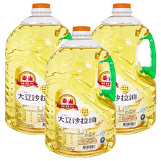 泰山 不飽和大豆沙拉油, 精選黃豆煉製, 含維生素E及不飽和脂肪酸, 適合各式烹調, 素食者適用, 2.6L, 3瓶