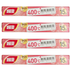 楓康 耐高溫鋁箔紙, 寬30cmX長15m, 耐高溫達400℃, 雙面可用, 經SGS檢驗不含重金屬, 30cm x 15m, 4個
