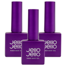 Jello Jello 定型底層凝膠，強化固定力，平均維持四周以上，維持美甲的樣貌, 透明, 10ml, 3瓶