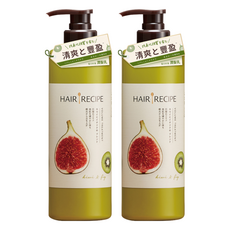 HAIR RECIPE 髮的食譜 清爽豐盈潤髮乳, 無花果配方 蓬鬆有彈性, 530g, 2瓶