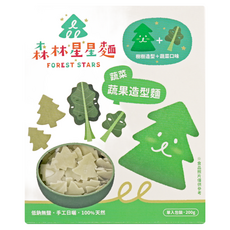 森林麵食 森林星星麵, 特別款新上市，超萌造型，10分鐘烹煮，無鹽添加，綜合四色繽紛口味：竹山地瓜、紫心蕃薯、甜菜根、新鮮蔬菜，200g, 1盒