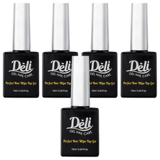Deli Beauty Perfect 免清上層美甲凝膠, 10ml, 透明, 5瓶
