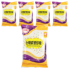 台糖 貳號砂糖 500g, 無添加化學物，適合烘焙與料理, 5包