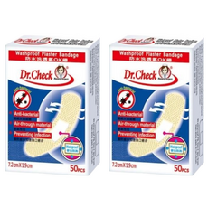 Dr.Check 護理專家 防水透氣OK繃, 7.2x1.9cm, 50入, 7.2 x 1.9cm, 50個, 2盒