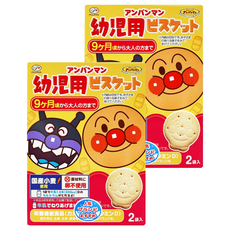 FUJIYA 不二家 麵包超人牛乳餅, 適用9個月以上寶寶, 日本小麥, 添加鈣和維生素D, 2袋入, 牛奶, 84g, 2盒
