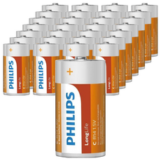 PHILIPS 飛利浦 2號碳鋅電池, 24顆, 3組