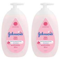 Johnson's 嬌生 嬰兒溫和潤膚乳 500ml 2瓶組 (嬰兒乳液/保濕乳液/寶寶護膚), 2瓶