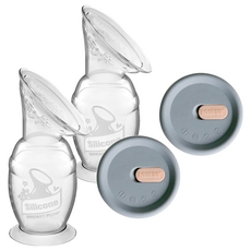 haakaa 新手媽媽實用二件組 Set, 真空集乳器+矽膠防塵灰蓋 100ml, 2組, 灰色