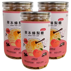 Love Nature Simple Life 依琦匠子 草本蜂梨糖 水蜜桃口味，清涼甘甜，舒緩喉嚨不適, 500g, 3罐
