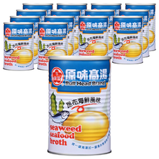 牛頭牌 原味高湯 昆布海鮮風味, 萃取昆布鮮甜滋味, 搭配柴魚精華與洋蔥香氣, 411ml, 15罐