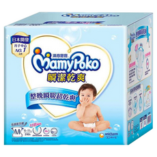 MamyPoko 滿意寶寶 瞬潔乾爽黏貼型尿布, M, 240片