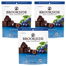 BROOKSIDE 巴西莓藍莓口味黑巧克力，酸甜果汁軟餡，7 oz (198 g), 198g, 3包