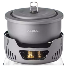 ALOCS 愛路客 露營鍋具10件組, 硬質氧化鋁, 不鏽鋼, 鍋, K0021, 1組