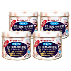 人生製藥 渡邊藍莓ADE軟錠，含藍莓、山桑子、葉黃素酯, 190g, 4罐