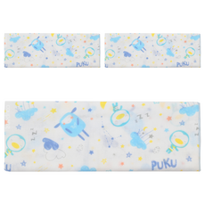 PUKU 藍色企鵝 紗布印花澡巾 (2入) 100%純棉 尺寸約30x60cm, 30 x 60cm, 藍色, 3包