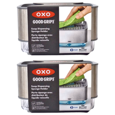 OXO 按壓式海綿給皂機, 皂液海綿架, 單手噴灑, OXO109014A, 2個