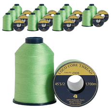 COTTONVILL 高級縫紉機線 Set, 45'S/2 色號 C035, 1700公尺 2入, 12捲