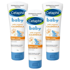 Cetaphil 舒特膚 Baby 舒緩護膚膏 屁屁膏，有機金盞花，舒緩修護，葵花子油和蜂蠟，深層滋養, 70g, 3條