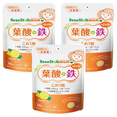 Bean Stalk 葉酸鐵營養錠, 快速補充孕媽所需, 含多種維生素，幫助吸收補充營養, 60顆, 3包