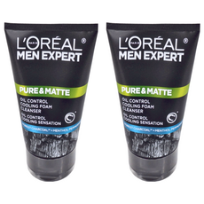 L'OREAL PARiS 巴黎萊雅炭黑酷涼洗面乳，強力吸油極淨酷涼，長效潔淨擺脫油光, 100ml, 2條