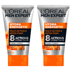 L'OREAL PARiS 巴黎萊雅 8效勁能深層洗面乳, 含維他命C, 薄荷提取物, 100ml, 2條