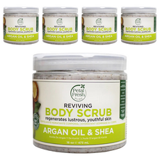 Petal Fresh 沛特斯 Reviving身體去角質淨白霜，含摩洛哥堅果油和乳油木果，16oz, 473ml, 5罐