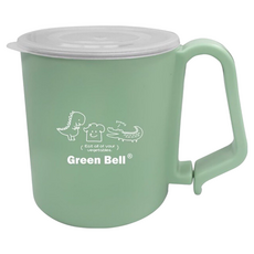 Green Bell 綠貝 兒童抗菌不鏽鋼杯, 304不鏽鋼, 210ml, 雙層設計, 綠色, 1個