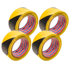 斑馬膠帶 警示膠帶, 48mm (2'')寬, 25M長, 0.18mm厚, 48mm x 25m, 黑黃色, 4個
