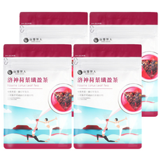 台灣茶人 洛神荷葉纖盈茶 Set, 養顏美容 纖紅好氣色, 微酸纖滋味, 冷熱皆宜, 3.3g, 10入, 4袋