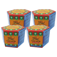 TIGER BALM 虎標 萬金油 紅 軟膏，蚊蟲叮咬、肌肉酸痛或頭痛適用, 10g, 4罐