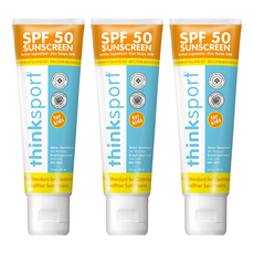 thinkbaby thinksport 新寶貝 純物理防曬霜 兒童款, SPF50 廣譜 UVA 和 UVB 防護, 89ml, 3條