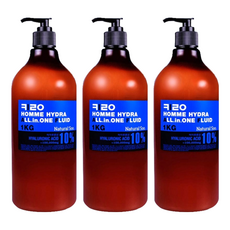 KIROCOS NATURAL SOO 男士保溼全效修護精華液 1KG，含玻尿酸, 3瓶