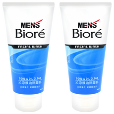 MEN's Biore 男性專用沁涼淨油洗面乳, 沁涼淨化 乾爽無油光, 100g, 2條