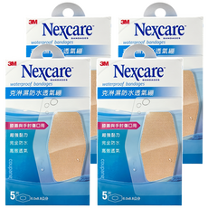 3M Nexcare 克淋濕防水透氣繃 滅菌 膝蓋與手肘傷口用, 5片, 4盒