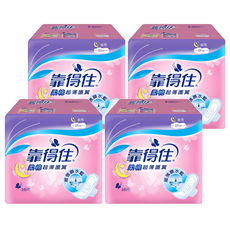 Kotex 靠得住 棉柔系列 柔棉超薄護翼衛生棉 夜用, 28cm, 16片, 4包