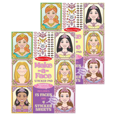 Melissa&Doug 瑪莉莎 貼紙簿 大型, 妝扮閃亮公主, 2本