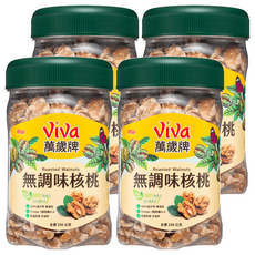 ViVa 萬歲牌 無調味核桃 290公克, 特選加州核桃, 富含Omega 3, 290g, 4罐