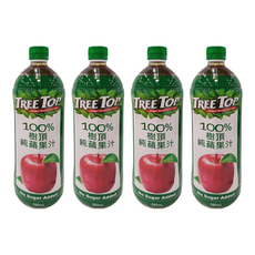 TREE TOP 樹頂 100%蘋果汁 980ml, 4瓶