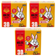 KOBAYASHI 小林製藥 桐灰 小白兔 貼式暖暖包 Set, 持久溫暖，持續發熱可達14小時，最高溫度63℃，平均溫度53℃, 3盒