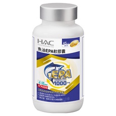 永信藥品 HAC 哈克麗康魚油EPA軟膠囊, 90顆入, 調整體質, 促進新陳代謝, 1罐, 90顆