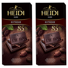 HEIDI 赫蒂 85%黑巧克力，完美比例，濃郁風味, 80g, 2盒