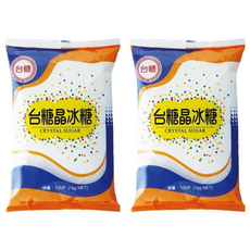 台糖 晶冰糖 1公斤, 甘蔗砂糖製成, 風味獨特, 飲料沖泡適用, 1kg, 2包