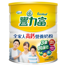 Fernleaf 豐力富 全家人高鈣營養奶粉，三重鈣強化，含25種營養素，添加Omega 3&6、DHA，100%紐西蘭純淨乳源，適合孩子、銀髮族及一般成人, 2.2kg, 1罐