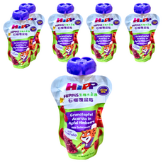HiPP 喜寶 生機水果趣, 石榴覆盆莓, 1歲以上幼兒適用, 100g, 6包