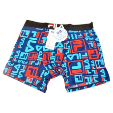 FILA 斐樂 男生 印花涼感抗菌平口內褲, 藍色, XL