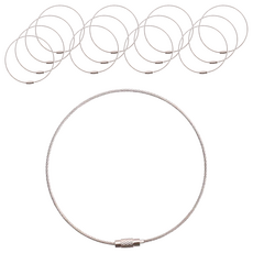 小麥購物 不鏽鋼鋼索圈 20cm 3g, Y696, 14個