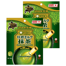 UHA味覺糖 特濃牛奶糖 抹茶味 58g, 2袋