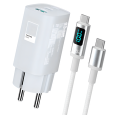 팬톤 접지형 GaN PPS 65W 3포트 디스플레이 초고속 멀티충전기 PD65WGN, 1개, 그레이 1개, 그레이