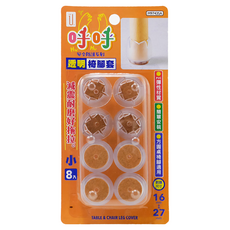 UdiLife 優的生活大師 呼呼 透明椅腳套, 減震耐磨, 8入, 小, 16mm/27mm, 小 16~27mm, 1組